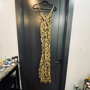 DVF Long Dress Yellow Flowers